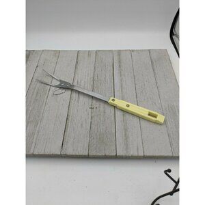 Vintage Sharpcutter Royal Stainless Steel Yellow Handle Meat Fork 12 1/4"